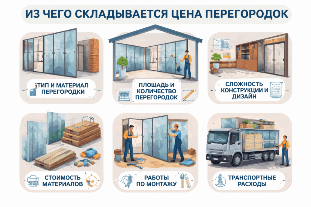 из чего складывается цена перегородок